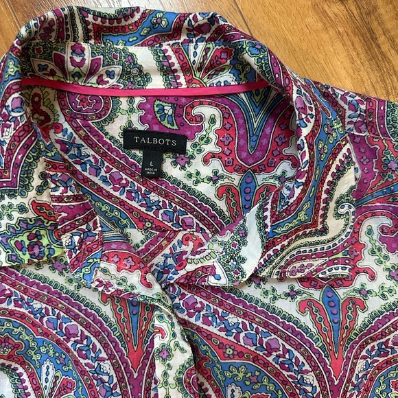 Talbots Multicolor Paisley Button Down Shirt - Picture 3 of 7